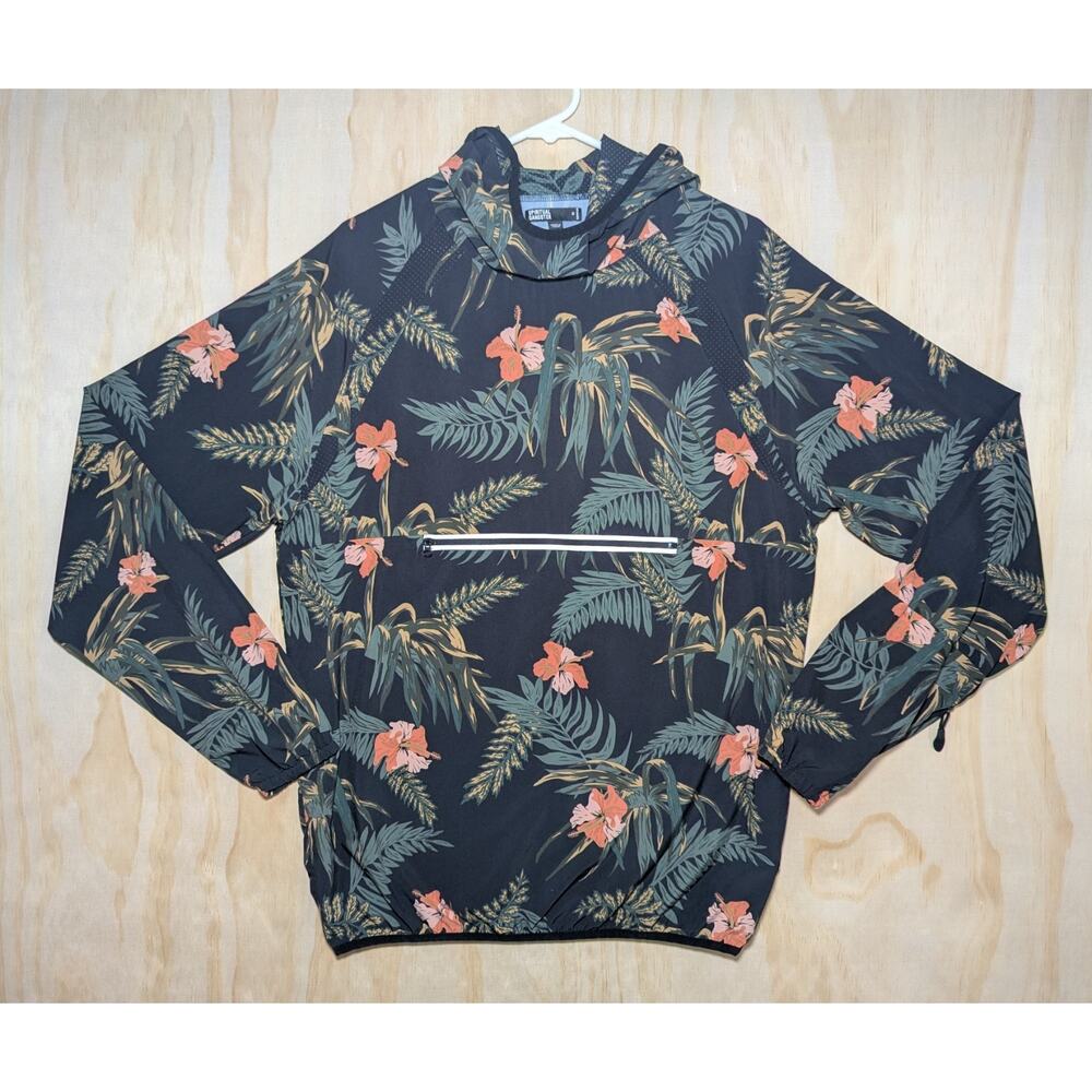 Spiritual Gangster Men's Medium Ignite Anorak Hoodie Tropical Floral Windbreaker